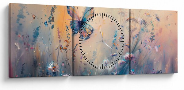 Slika - Livada s leptirima II (sa satom) (90x30 cm)