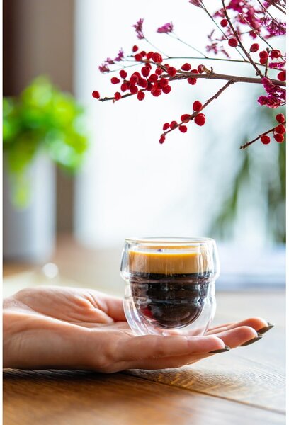 Staklene šalice u setu 2 kom za espresso/s dvostrukom stijenkom 70 ml Sferico – Vialli Design