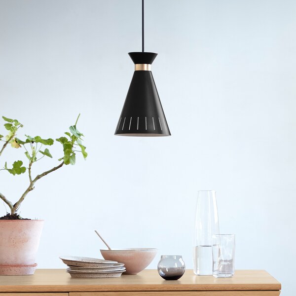 Viseće Svjetiljka Warm Nordic, Cone, prigušiv, Crno, Kuhinja, Metal, Vintage