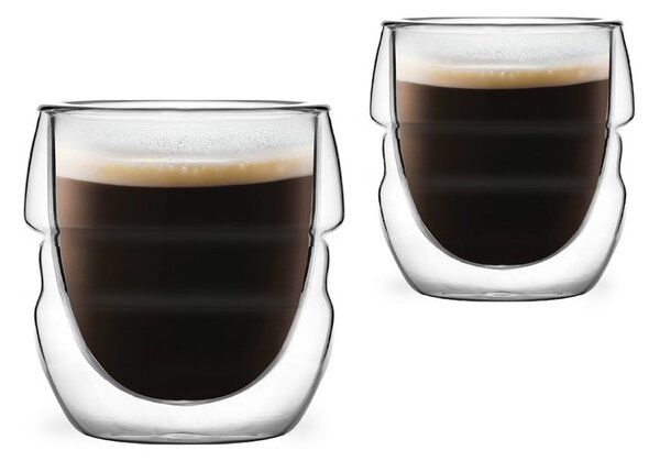 Staklene šalice u setu 2 kom za espresso/s dvostrukom stijenkom 70 ml Sferico – Vialli Design
