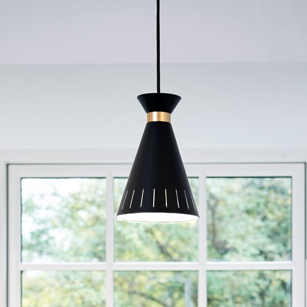 Viseće Svjetiljka Warm Nordic, Cone, prigušiv, Crno, Kuhinja, Metal, Vintage