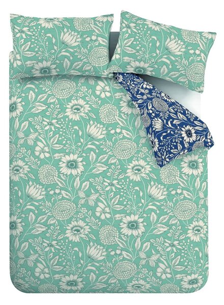 Zeleno-plava posteljina 200x135 cm Tapestry Floral - Catherine Lansfield