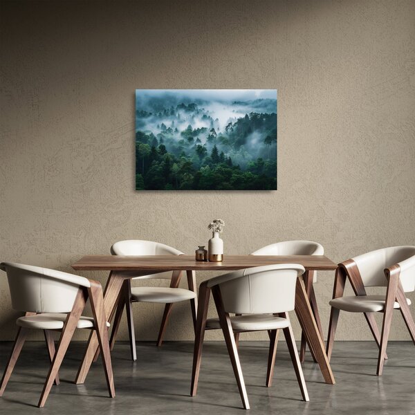 Staklena slika - Šuma u magli (70x50 cm)