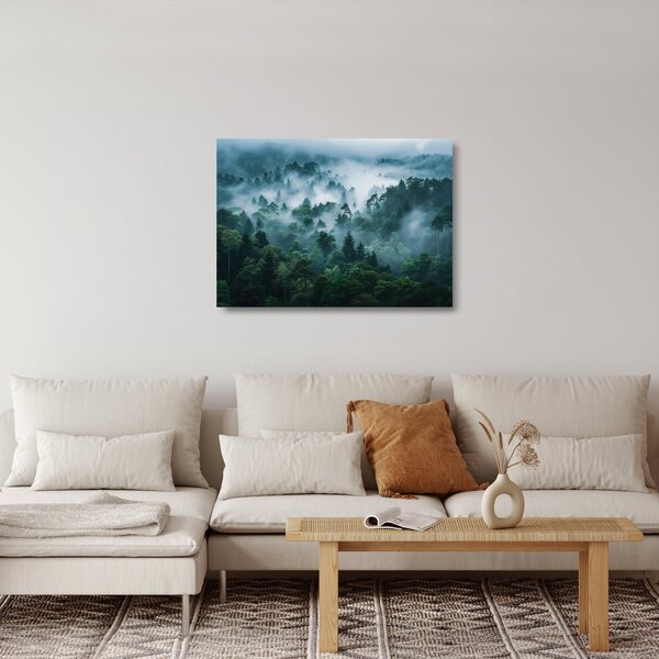 Staklena slika - Šuma u magli (70x50 cm)