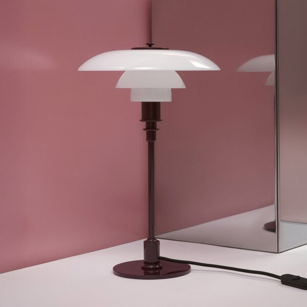 Louis Poulsen PH 3/2 stolna lampa, sjajna bordo, Ø 28 cm, Crvena, Dnevni boravak/blagovaonica, Staklo