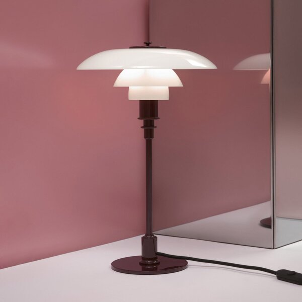Louis Poulsen PH 3/2 stolna lampa, sjajna bordo, Ø 28 cm, Crvena, Dnevni boravak/blagovaonica, Staklo
