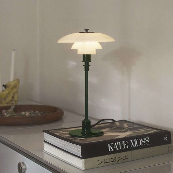 Louis Poulsen PH 2/1 stolna lampa, tamnozelena, Ø 20 cm, Zelena, Dnevni boravak/blagovaonica, Staklo