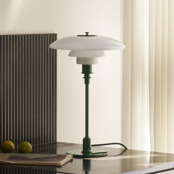 Louis Poulsen PH 3/2 stolna lampa, tamnozelena, Ø 28 cm, Zelena, Dnevni boravak/blagovaonica, Staklo