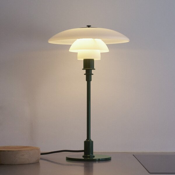 Louis Poulsen PH 2/1 stolna lampa, tamnozelena, Ø 20 cm, Zelena, Dnevni boravak/blagovaonica, Staklo