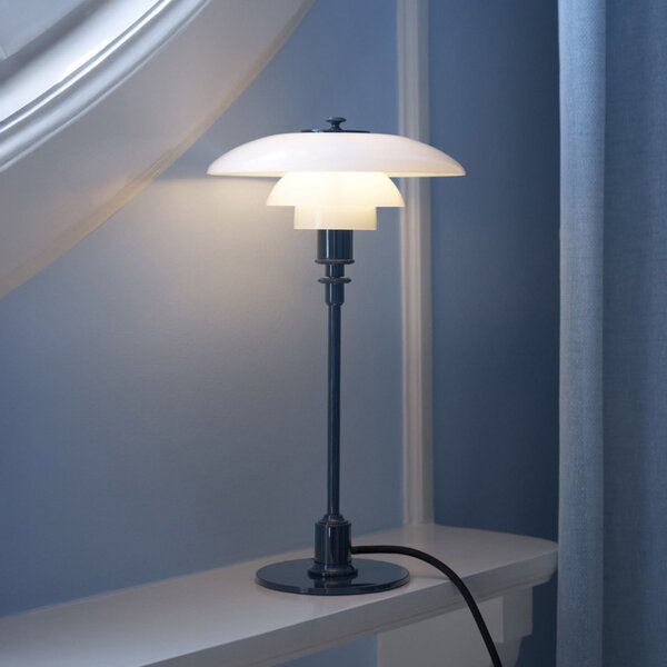 Louis Poulsen PH 2/1 stolna lampa, tamnoplava, Ø 20 cm, Plava, Dnevni boravak/blagovaonica, Staklo
