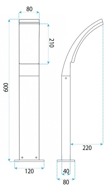 Vrtna stajaća LED lampa JNH033-G Black