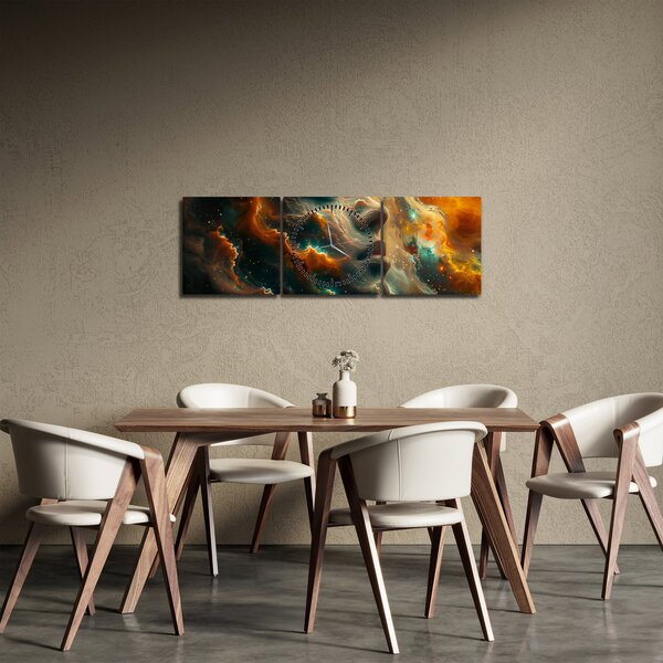 Slika - Lice u svemiru (sa satom) (90x30 cm)