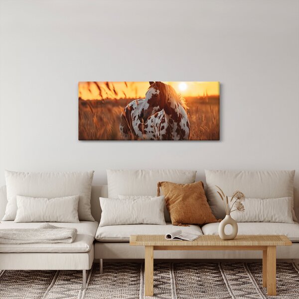 Slika - Konj pri zalasku sunca (120x50 cm)