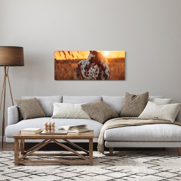 Slika - Konj pri zalasku sunca (120x50 cm)