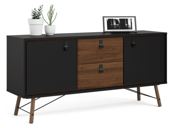 Crna komoda u dekoru oraha 150x72x40 cm Ry – Tvilum