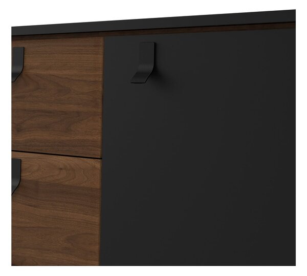 Crna komoda u dekoru oraha 150x72x40 cm Ry – Tvilum