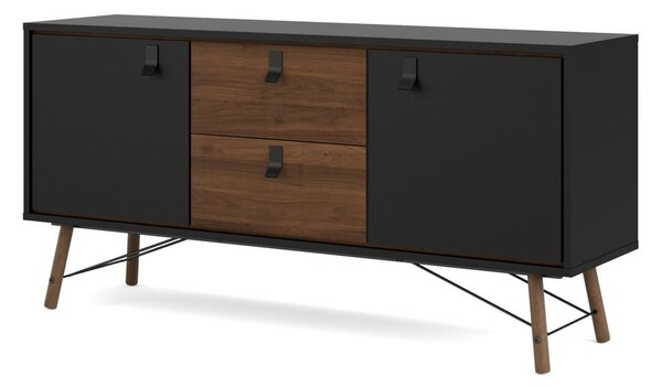 Crna komoda u dekoru oraha 150x72x40 cm Ry – Tvilum