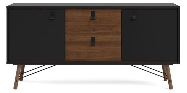Crna komoda u dekoru oraha 150x72x40 cm Ry – Tvilum