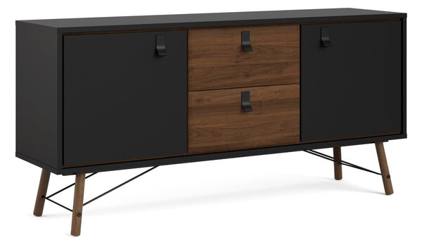 Crna komoda u dekoru oraha 150x72x40 cm Ry – Tvilum
