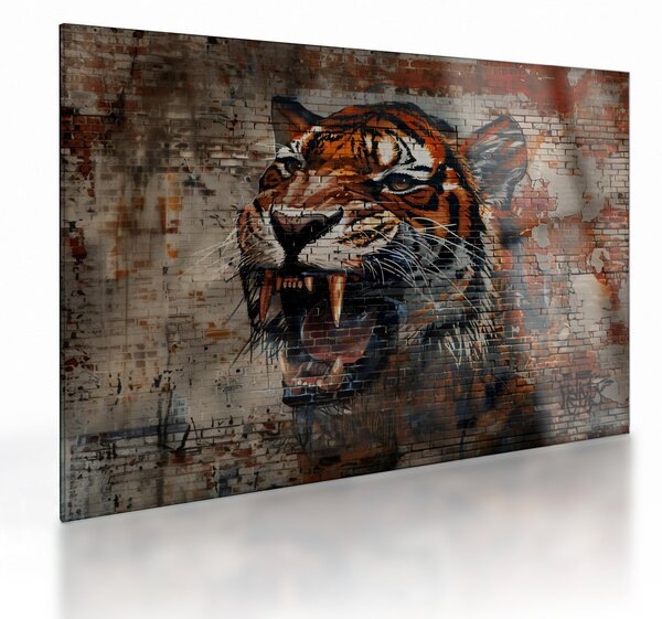 Staklena slika - Tigar od cigle (70x50 cm)