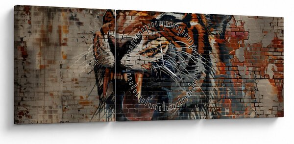Slika - Tigar od cigle (sa satom) (90x30 cm)