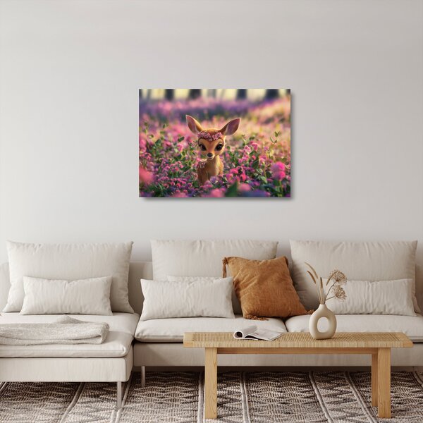 Staklena slika - Slatka srna (70x50 cm)