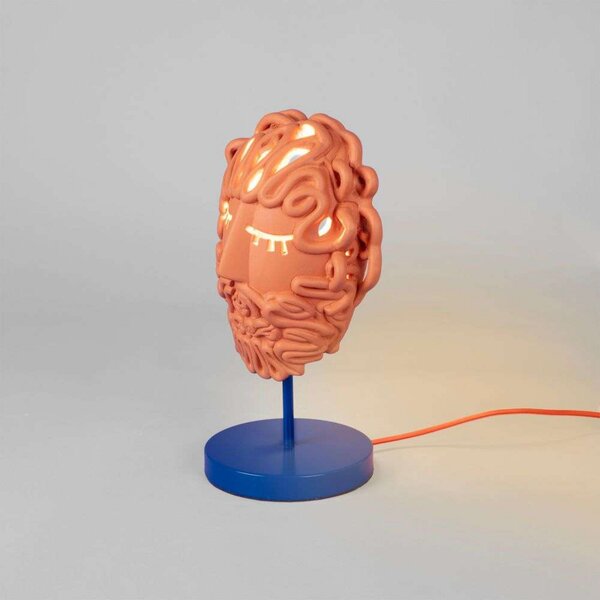 Stolne Lampa SELETTI, Naranča, Dnevna soba, Kamen