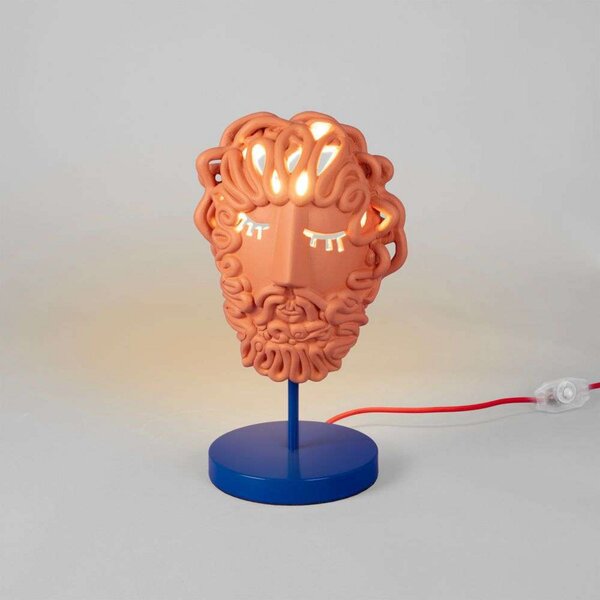 Stolne Lampa SELETTI, Naranča, Dnevna soba, Kamen