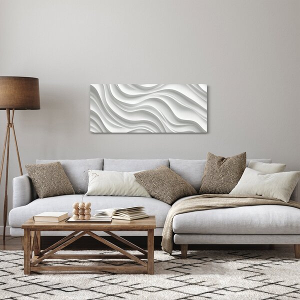 Slika - 3D bijeli valovi (120x50 cm)