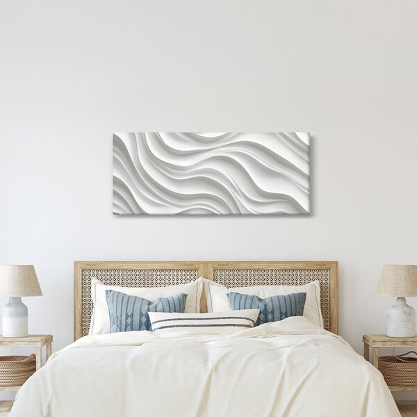 Slika - 3D bijeli valovi (120x50 cm)