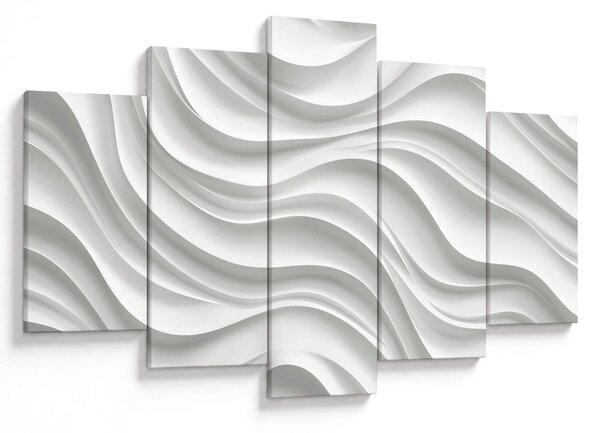Slika - 3D bijeli valovi (150x105 cm)
