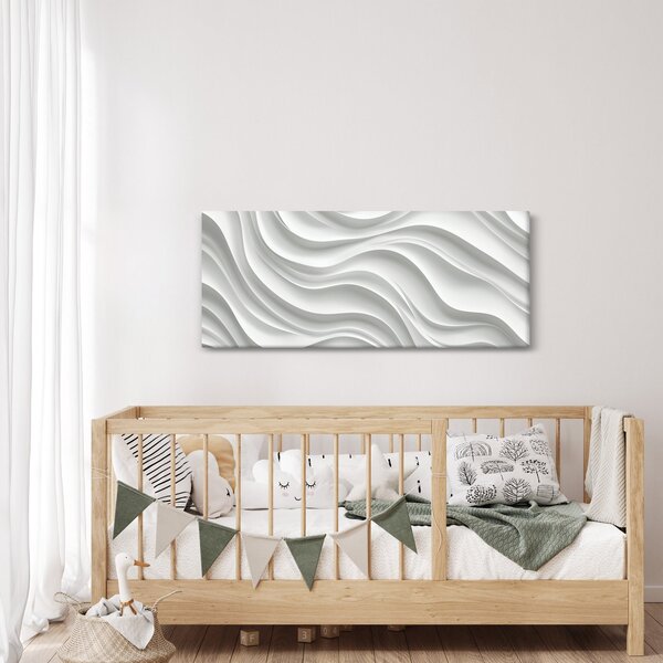 Slika - 3D bijeli valovi (120x50 cm)