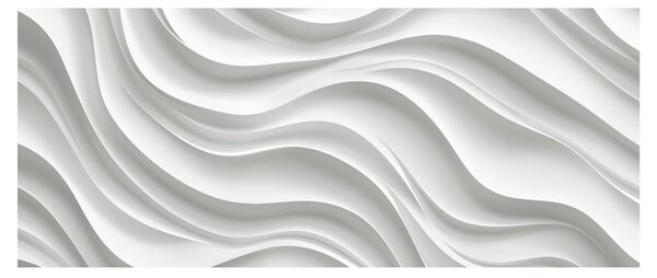 Slika - 3D bijeli valovi (120x50 cm)