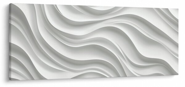 Slika - 3D bijeli valovi (120x50 cm)