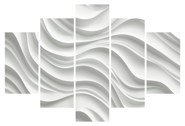 Slika - 3D bijeli valovi (150x105 cm)