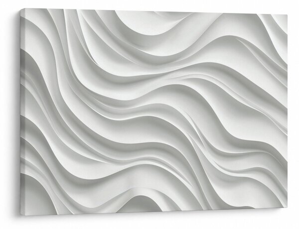 Slika - 3D bijeli valovi (70x50 cm)