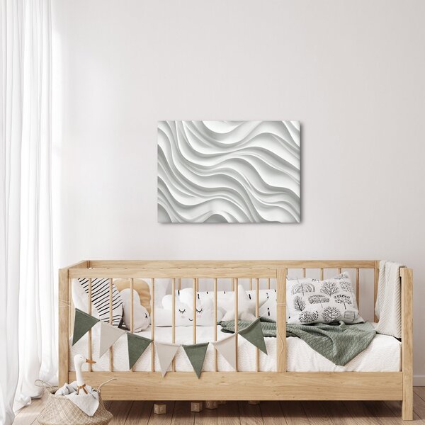 Slika - 3D bijeli valovi (70x50 cm)