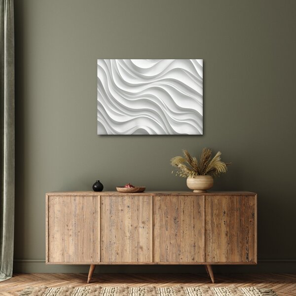 Slika - 3D bijeli valovi (70x50 cm)