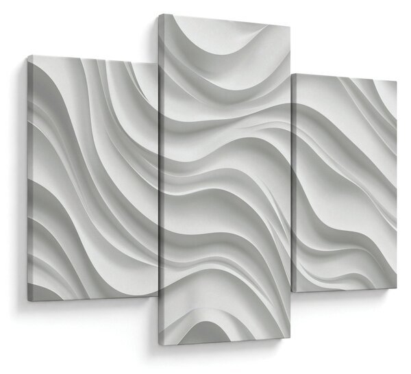 Slika - 3D bijeli valovi (90x60 cm)