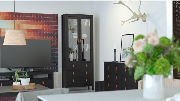 Crna vitrina 78x199 cm Madrid – Tvilum