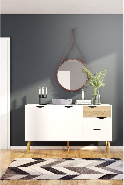 Bijela komoda 147x82x39 cm Oslo – Tvilum