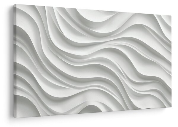 Slika - 3D bijeli valovi (90x60 cm)