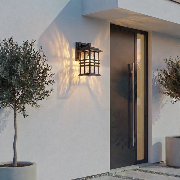 Lindby Eliosa vanjska zidna svjetiljka, crna, 30 cm, E27, lampa, prigušiva, Crno, Plastika