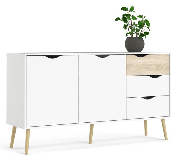 Bijela komoda 147x82x39 cm Oslo – Tvilum