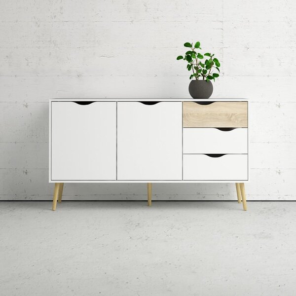 Bijela komoda 147x82x39 cm Oslo – Tvilum