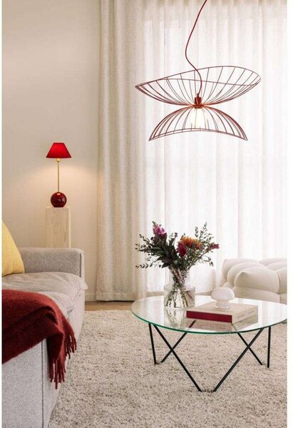 Stolne Lampa Globen Lighting, Crvena, Dnevna soba, Tkanina / tekstil