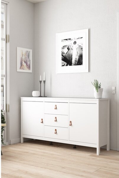 Bijela niska komoda 151x80 cm Madrid – Tvilum