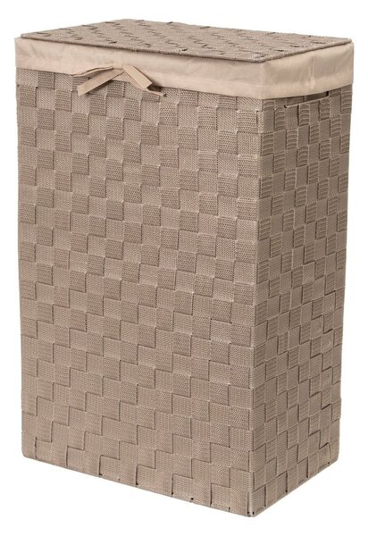 Smeđa košara za rublje s poklopcem Compactor Košara za rublje Linen, visina 60 cm