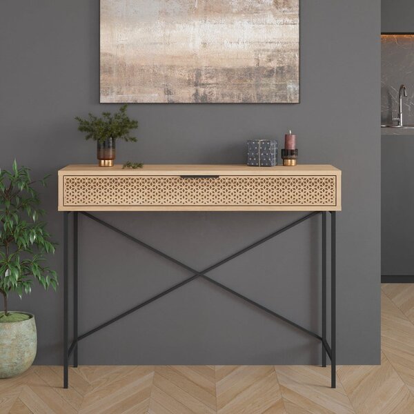 Pomoćni stol u dekoru hrasta u prirodnoj boji 35.5x110 cm Ecrin – Marckeric