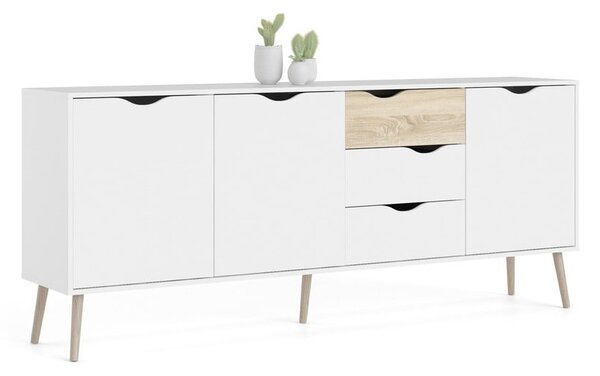 Bijela komoda 196x82x39 cm Oslo – Tvilum